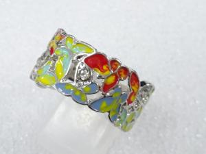 エナメル　クリスタル　指輪(23号)